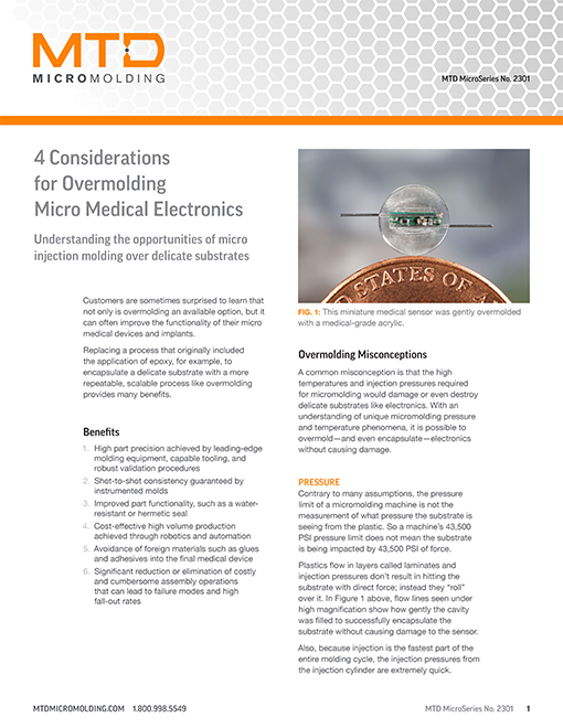 4 Considerations for Overmolding Micro Medical Electronics